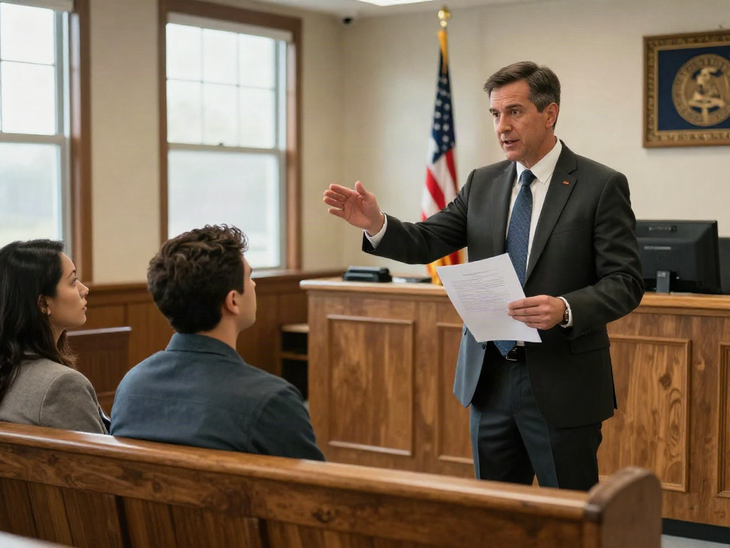 Representing Forsyth County GA DUI court advantages by showcasing an attorney engaging effectively in court.