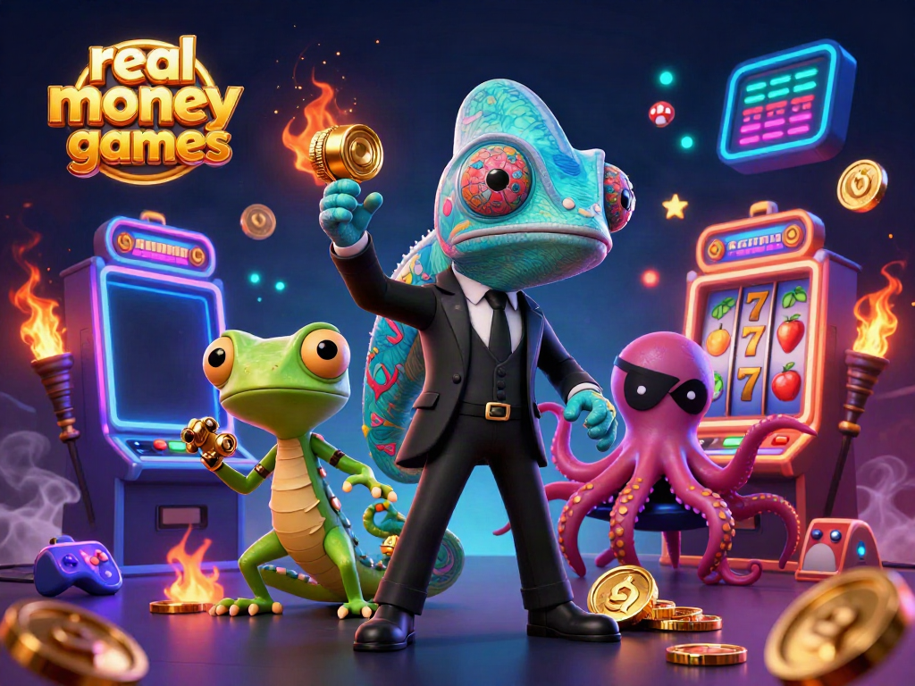 Experience thrilling real money casino games with a playful chameleon, gadget-filled gecko, and a villainous octopus.