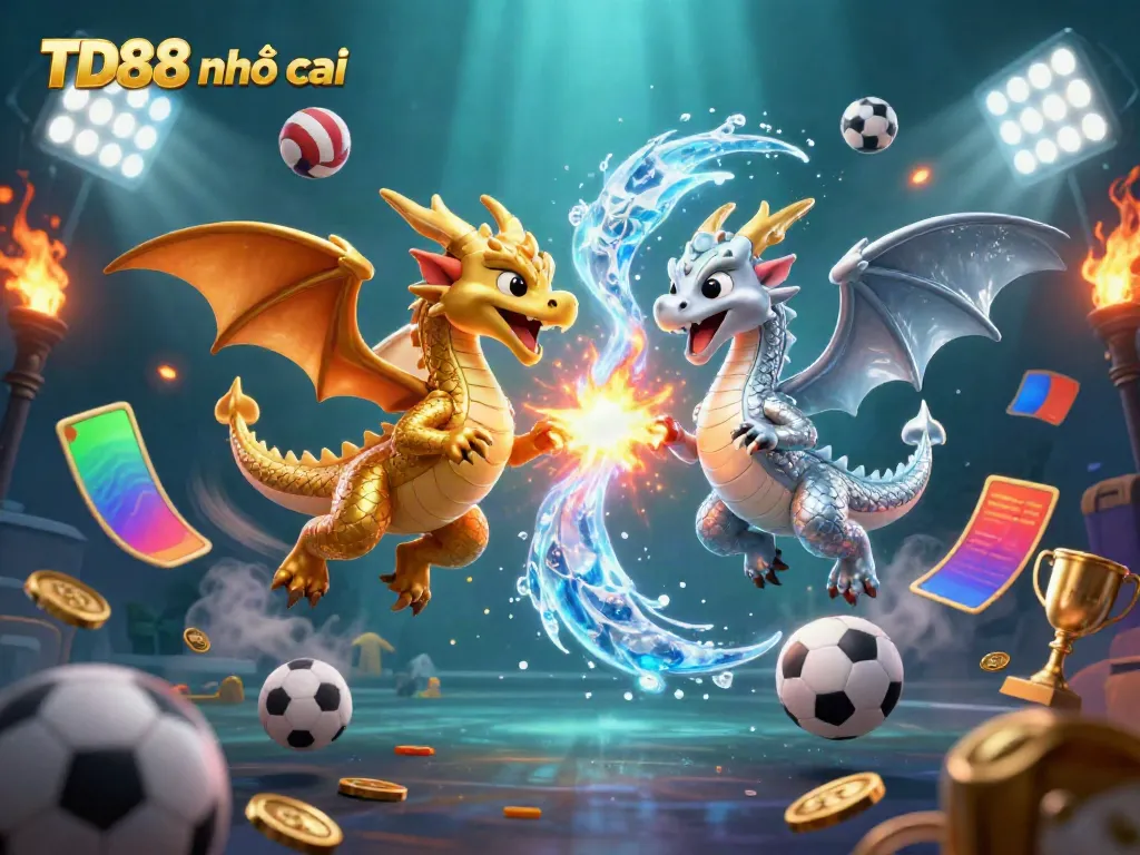 Experience thrilling games at TD88 nhà cái with dynamic dragons, sports, and gambling elements.