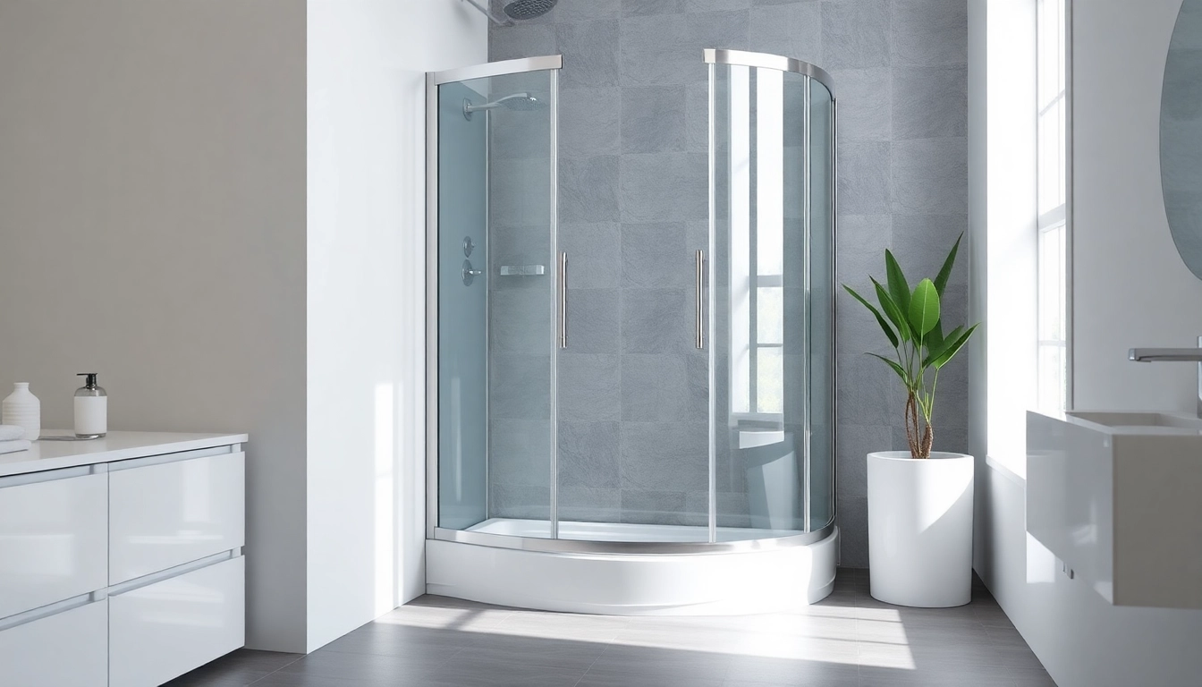 Elegant sonni Duschkabine 100x100 in a bright bathroom, showcasing modern design.