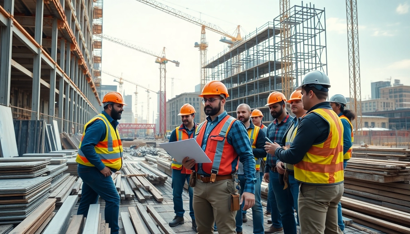 Manhattan General Contractor overseeing a dynamic construction site with diverse teams.