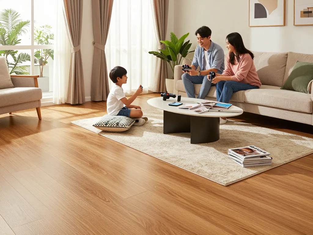 Flooring specialists near me showcase beautiful home flooring installation in a cozy living room.