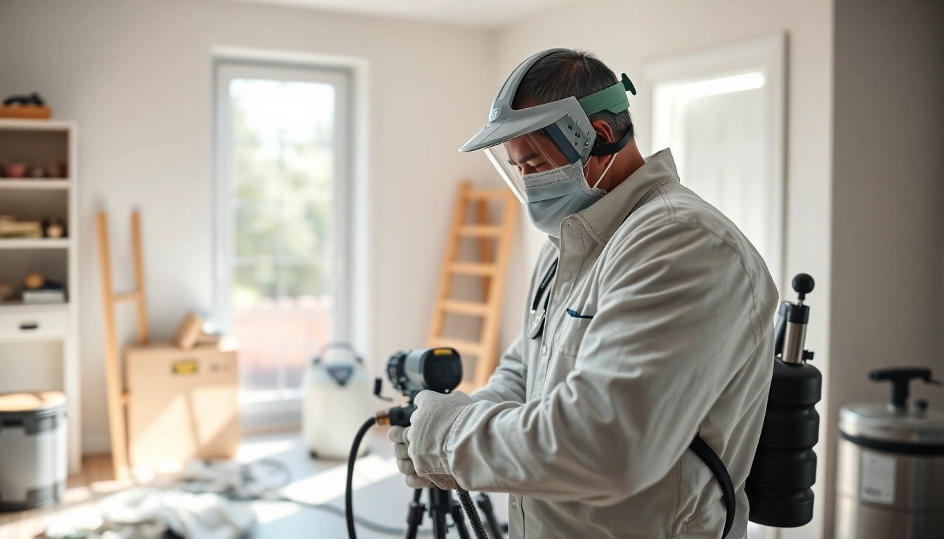 Executing certified spray foam removal procedure with precision in a well-lit home.